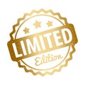 Limited Edition rubber stamp award vector gold on a white background. Royalty Free Stock Photo