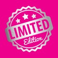 Limited Edition rubber stamp award vector silver on a pink background. Royalty Free Stock Photo