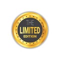 Limited Edition Sticker Exclusive Offer Label Shopping Sale Discount Golden Seal Isolated Royalty Free Stock Photo