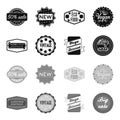 Limited edition, vintage, mega discont, dig sale.Label,set collection icons in black,monochrome style vector symbol Royalty Free Stock Photo
