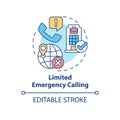 Limited emergency calling concept icon