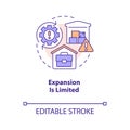 Limited expansion concept icon
