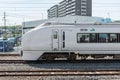 The limited express train Kusatsu at Katsuta station Royalty Free Stock Photo