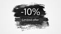 Limited offer banner on black brush stroke Royalty Free Stock Photo