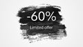 Limited offer banner on black brush stroke Royalty Free Stock Photo