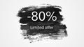 Limited offer banner on black brush stroke Royalty Free Stock Photo