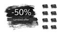 Limited offer banner on black brush stroke Royalty Free Stock Photo