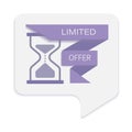 Limited offer. Hourglass. Icon design with clock for promotion, banner, price. Advertising design Royalty Free Stock Photo