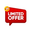 Limited Offer with promotion banner. Countdown to the last day of a sale offer or exclusive deal. Vector illustration. Royalty Free Stock Photo