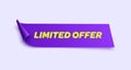 Limited Offer Tag. Purple Discount Label