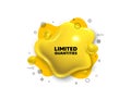 Limited quantities symbol. Special offer sign. Abstract liquid 3d shape. Vector