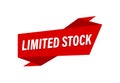Limited Stock written, red flat banner Limited Stock