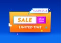 Limited Time Flash Sale Banner for Digital Social Media Marketing Advertising. Shop Now Offer, Shopping, Discount Card Royalty Free Stock Photo