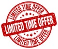 limited time offer red grunge round rubber stamp Royalty Free Stock Photo