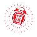 Limited time offer sticker with alarm clock Royalty Free Stock Photo