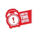 Limited time offer sticker - ringing alarm clock Royalty Free Stock Photo