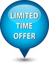Limited Time Offer web button classic blue button white background Royalty Free Stock Photo