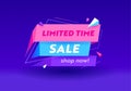 Limited Time Sale Banner in Funky Style for Digital Media Marketing Advertising. Shop Now Hot Offer, Shopping Discount Royalty Free Stock Photo