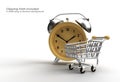 Limited Time Shopping Cart with Retro Alarm Clock Pen Tool Created Clipping Path Included in JPEG Easy to Composite