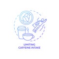 Limiting caffeine intake blue gradient concept icon