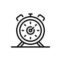 Black line icon for Limiting, time and clock