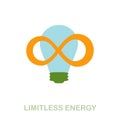 Limitless Energy flat icon. Colored element sign from clean energy collection. Flat Limitless Energy icon sign for web