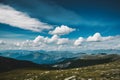 Limitless expanse blue sky and clouds provide vast copy space