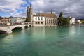 Limmat and Grossmuenster, Zurich