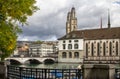 Limmat and Grossmuenster, Zurich