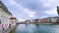 Limmat River from Munsterbrucke bridge, Zurich, switzerland