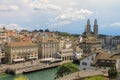 Limmat river in old town Zurich, Switzerland Royalty Free Stock Photo