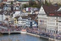 Limmatquai quay during the Sechselauten parade