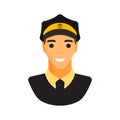 Limo chauffeur taxi driver character vector.