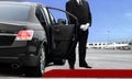 Limo driver waiting at the airport Royalty Free Stock Photo