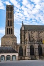 Limoges Cathedral and its empty square Royalty Free Stock Photo