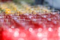 Limonade in glasses, orange lim, raspberry juice in fress water