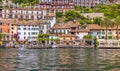 Limone, Italy - July 18, 2021: Coastal scenic town of Limone in lake Garda, Italy Royalty Free Stock Photo