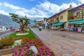 Limone, Italy - July 18, 2021: Coastal scenic town of Limone in lake Garda, Italy Royalty Free Stock Photo