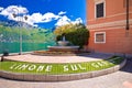 Limone sul Garda fountain and square by the lake view Royalty Free Stock Photo