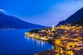 Limone village at lake Garda, Italy during a summer sunset Royalty Free Stock Photo