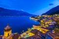 Limone village at lake Garda, Italy during a summer sunset Royalty Free Stock Photo