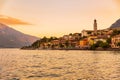 Limone sul Garda village at the lake during a summer sunset Royalty Free Stock Photo