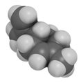 Limonene D-limonene citrus scent molecule. 3D rendering. Atoms are represented as spheres with conventional color coding: Royalty Free Stock Photo