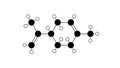 limonene molecule, structural chemical formula, ball-and-stick model, isolated image aliphatic hydrocarbon