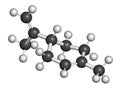 Limonene (D-limonene) citrus scent molecule. 3D rendering. Royalty Free Stock Photo