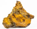 Limonite mineral on a white background. Macro photography