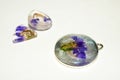 Limonium petals in epoxy resin