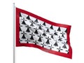 Limousin Region of France flag waving on white background, close up, isolated. 3D render