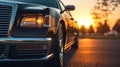 Stunning Sunset Limousine Close-up: High Detail, Realistic Shot