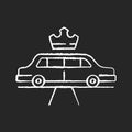 Limousine service chalk white icon on black background